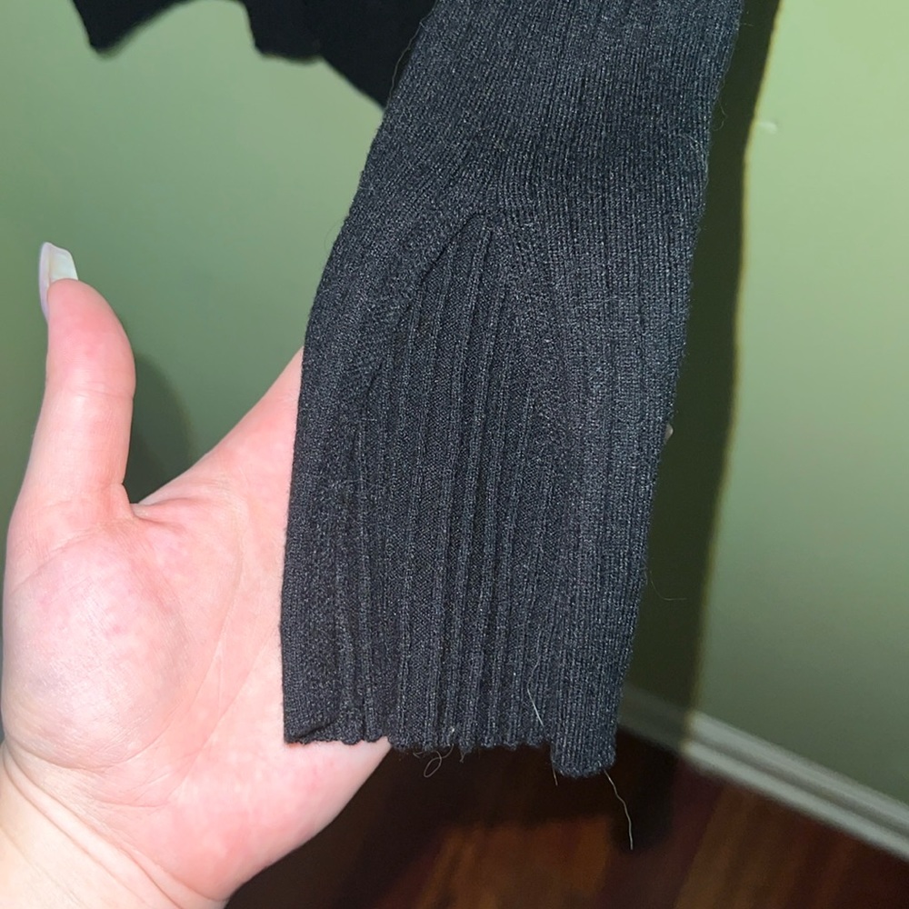 Black Long Sleeve Partial Button Down - image 4